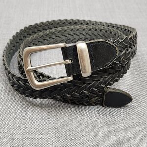 Cherokee Fading Black Leather Braided Belt LG Measured 44 inch